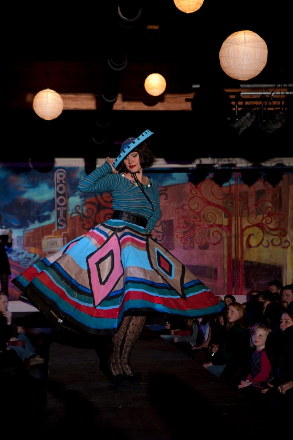 Designers: Violet & Paula Bullwinkle Materials: Skirt; Brown Grocery Bags, Shirt; Old Tights