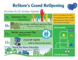 ReStore Grand Re-opening Schedule