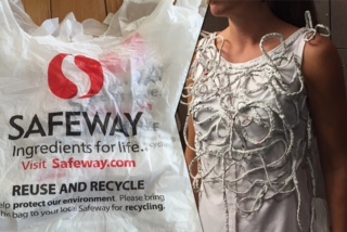Playing it Safe Designer: Kelly Powell Model: Courtney Finstad Materials: plastic safeway bags & fabric remnants